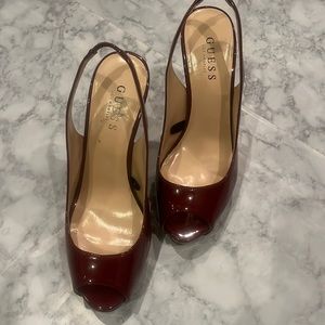 Guess red high heel shoe size 9M